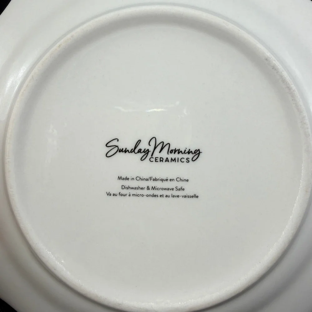 Sunday Morning Ceramics Spooky Soiree Skull Bat Crow Spider Plates Set of 4 NEW